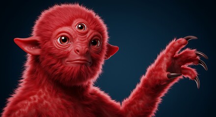 Fototapeta premium Crimson Curio: A 3D Furry Fantasy