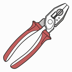 Vector art of hand plier, a versatile tool for various tasks, from construction to electrical work, ensuring precision and efficiency