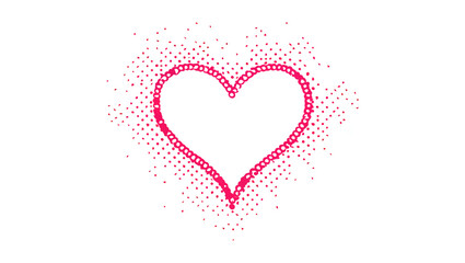 Fototapeta premium Red Heart Outline Symbol on White Background