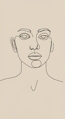 Single Line Serenity: A Minimalist Portrait