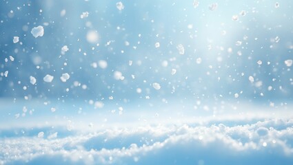 Fototapeta premium Gentle snowfall creates a magical winter scene with soft light