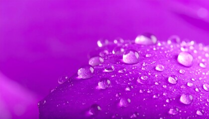 Close-up of vibrant purple petal with water droplets