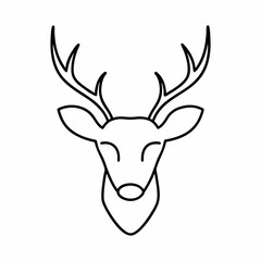 Minimal Deer Head Vector Design