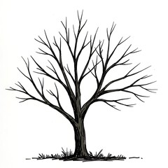 Obraz premium Ink Sketch: Winter's Embrace
