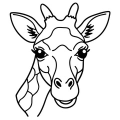 Minimal Giraffe Head Vector Illustration