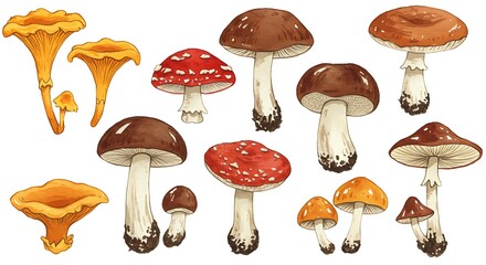 Enchanted Fungi: A Hand-Drawn Collection