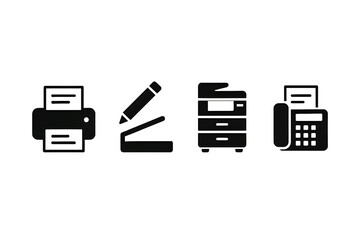 vector set of office objects