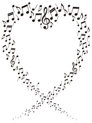 音符・ハート4黒