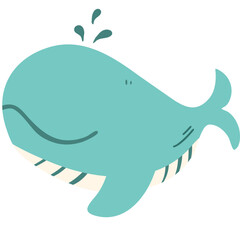 cartoon sea animal whale