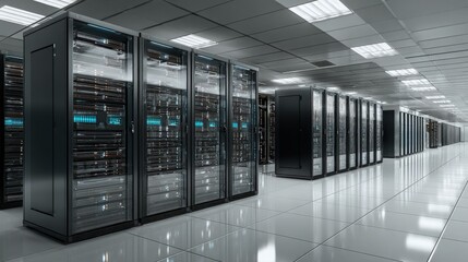 server rack in a data center