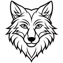 Obraz premium Minimal Wolf Head Vector Design