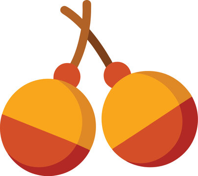 orange castanets musical instrument flat design clip art preview