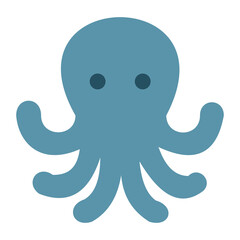 octopus cartoon character sea ​​flat design illustration
