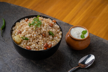 Sabudana khichdi Khichadi is an Indian Fasting Recipe Vrat food consumed during navratri, ekadashi, ganesh chaturthi