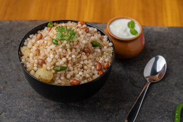 Sabudana khichdi Khichadi is an Indian Fasting Recipe Vrat food consumed during navratri, ekadashi, ganesh chaturthi