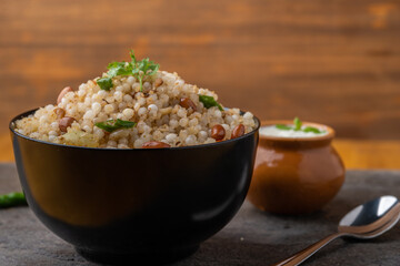 Sabudana khichdi Khichadi is an Indian Fasting Recipe Vrat food consumed during navratri, ekadashi, ganesh chaturthi