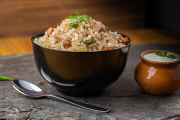 Sabudana khichdi Khichadi is an Indian Fasting Recipe Vrat food consumed during navratri, ekadashi, ganesh chaturthi