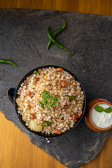 Sabudana khichdi Khichadi is an Indian Fasting Recipe Vrat food consumed during navratri, ekadashi, ganesh chaturthi
