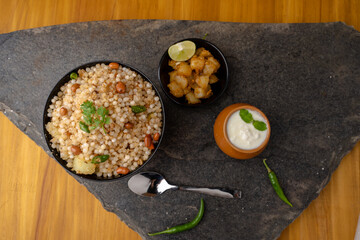 Sabudana khichdi Khichadi is an Indian Fasting Recipe Vrat food consumed during navratri, ekadashi, ganesh chaturthi