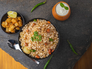 Sabudana khichdi Khichadi is an Indian Fasting Recipe Vrat food consumed during navratri, ekadashi, ganesh chaturthi