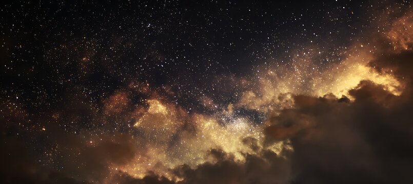 Night sky wallpaper hd background with stars and clouds galaxy space nebula cosmic celestial view 4k
