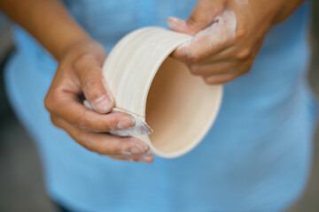 The process of creating pottery. 