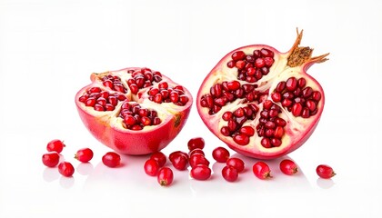 pomegranate isolated on white