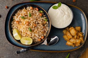 Sabudana khichdi Khichadi is an Indian Fasting Recipe Vrat food consumed during navratri, ekadashi, ganesh chaturthi