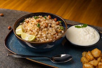 Sabudana khichdi Khichadi is an Indian Fasting Recipe Vrat food consumed during navratri, ekadashi, ganesh chaturthi