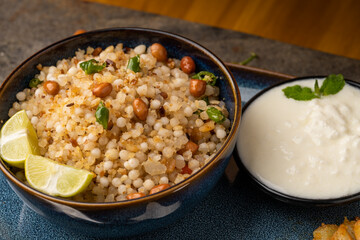 Sabudana khichdi Khichadi is an Indian Fasting Recipe Vrat food consumed during navratri, ekadashi, ganesh chaturthi