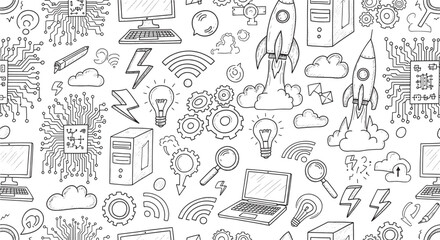 A Lively Doodle Pattern of Digital Age Innovations