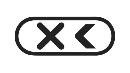 Close button with X and chevron icons x icon cancel