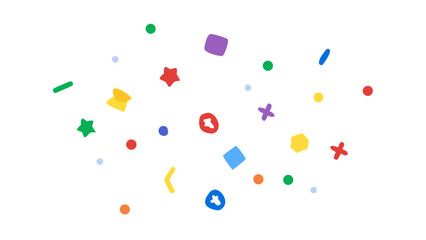 Colorful abstract shapes scattered playful