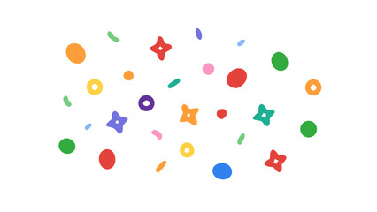 Colorful abstract shapes scattered vector