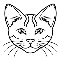 Minimalist Cat Head Vector Illustration