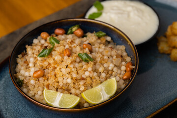 Sabudana khichdi Khichadi is an Indian Fasting Recipe Vrat food consumed during navratri, ekadashi, ganesh chaturthi