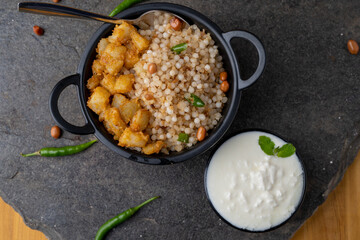 Sabudana khichdi Khichadi is an Indian Fasting Recipe Vrat food consumed during navratri, ekadashi, ganesh chaturthi