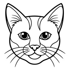 Minimalist Cat Head Vector Illustration