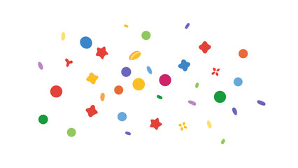 Colorful Confetti Shapes Scattered celebration party