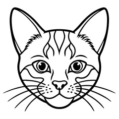 Fototapeta premium Minimalist Cat Head Vector Illustration