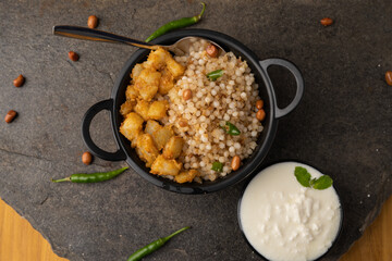 Sabudana khichdi Khichadi is an Indian Fasting Recipe Vrat food consumed during navratri, ekadashi, ganesh chaturthi