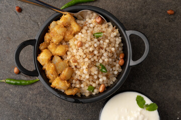 Sabudana khichdi Khichadi is an Indian Fasting Recipe Vrat food consumed during navratri, ekadashi, ganesh chaturthi