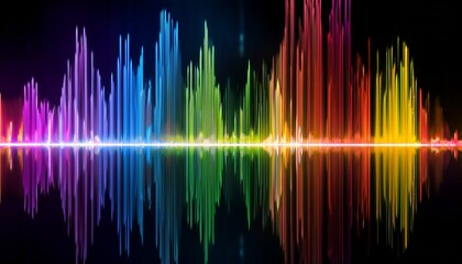 vibrant audio waveform visualizer with colorful bars representing sound intensity