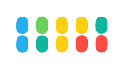 Colorful rounded rectangles arranged in rows abstract