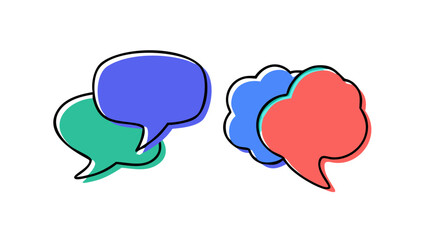 Colorful speech bubbles conversation icons communication