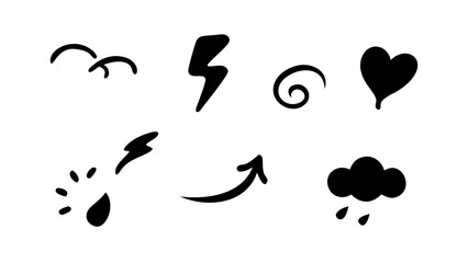 Comic Speech Bubbles and Exclamations expression doodle