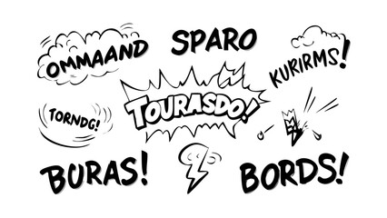 Comic Style Doodle Elements playful graphic