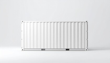 White Shipping Container Clean Design, Perspective View for Transportation and Logistics