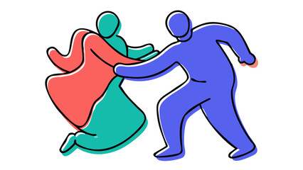 Couple dancing vibrant colors people dancing couple