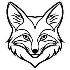Obraz premium Minimalist Fox Head Vector Illustration